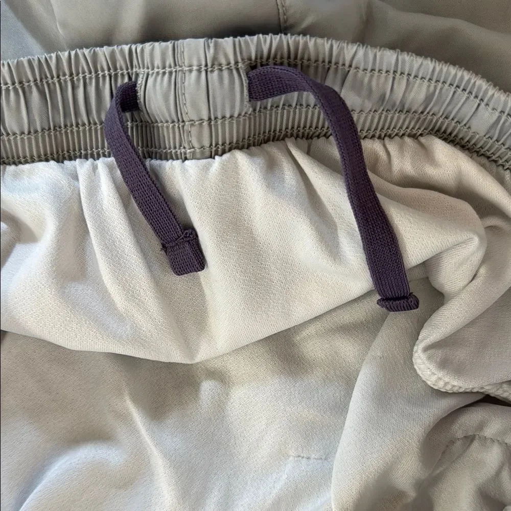 Nike Gray and Purple Athletic Shorts with Elastic Waistband
